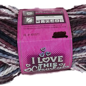 Yarn Bee I Love This Chunky Plum Garden Knitting Crochet Craft Variegated