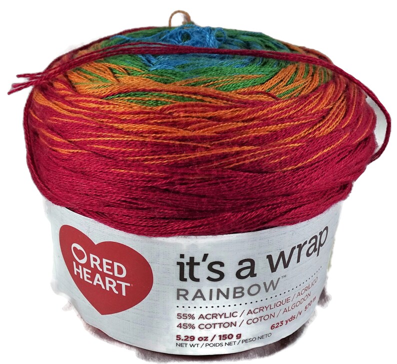 Red Heart It's a Wrap Rainbow Fiesta Yarn Etsy UK