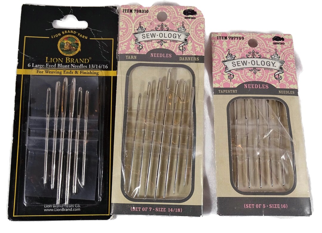 Sewology Needles Tapestry Size 16 Darners Size 14/18 Lion Brand Blunt