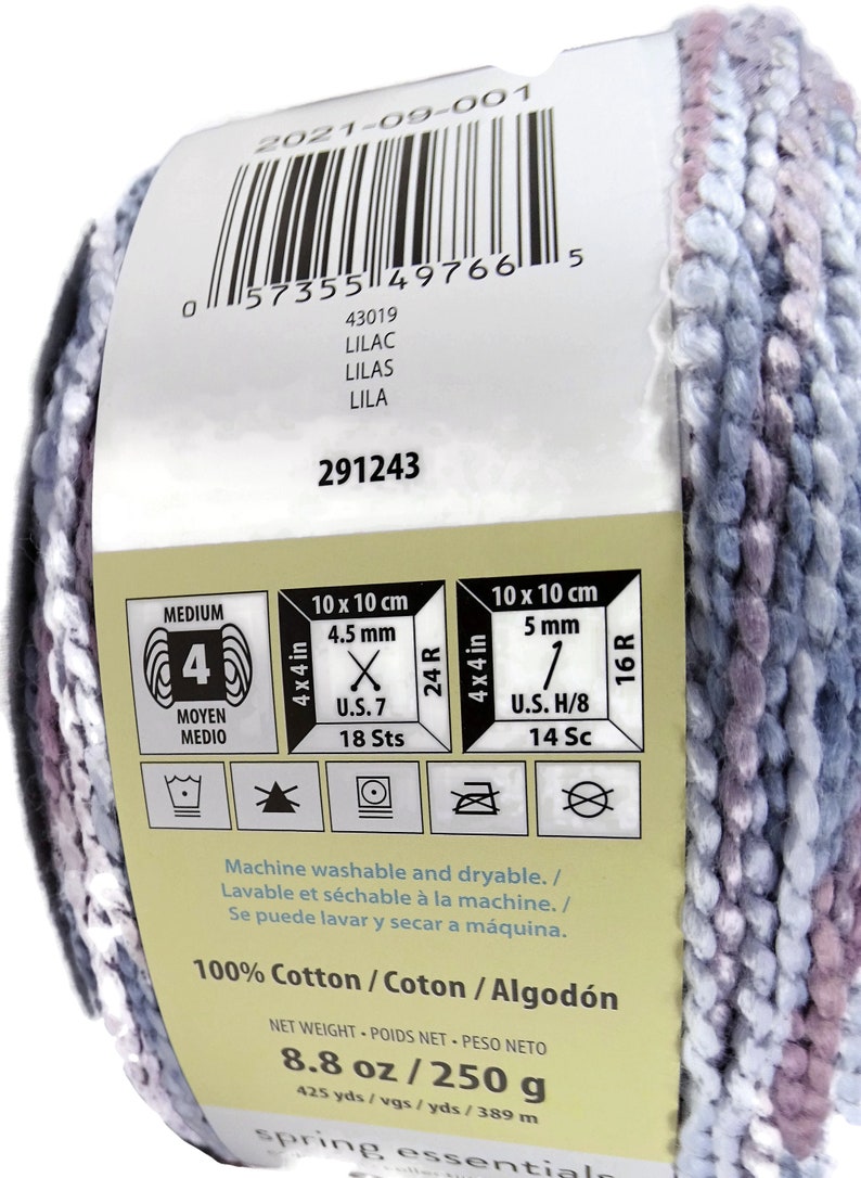 Caron Cotton Funnel Cakes Yarn Lilac Etsy