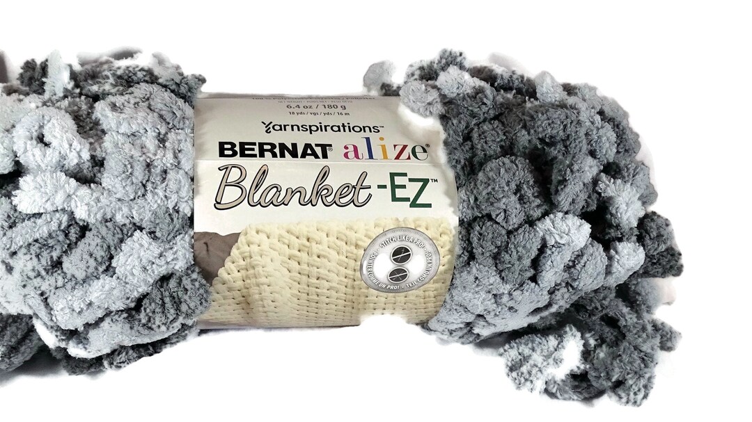 Bernat Alize Yarn Blanket EZ Slate Grays Jumbo Knitting Crochet Craft