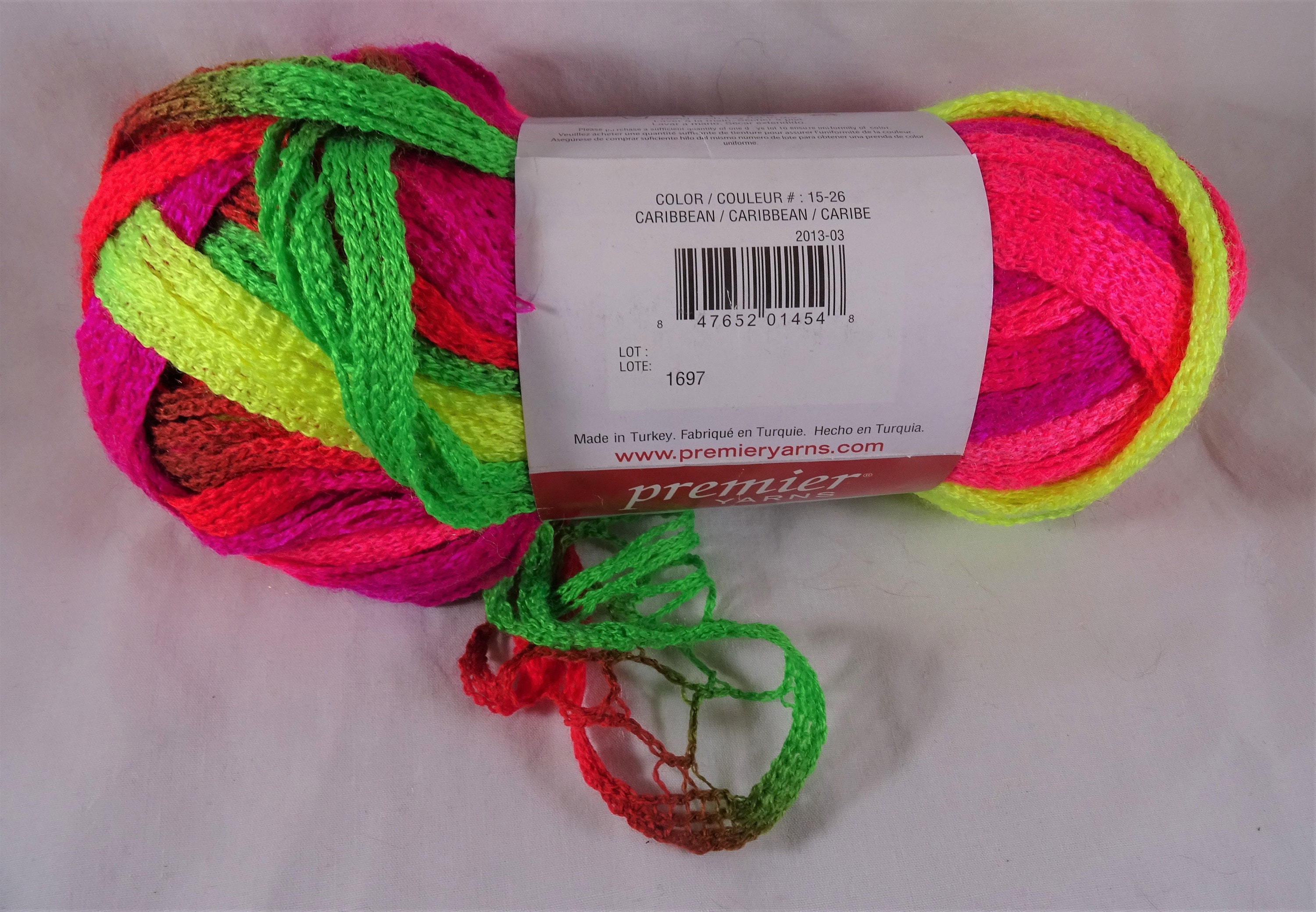 Starbella Neons Yarn Caribbean Super Bulky Ribbon Lace Scarf Etsy
