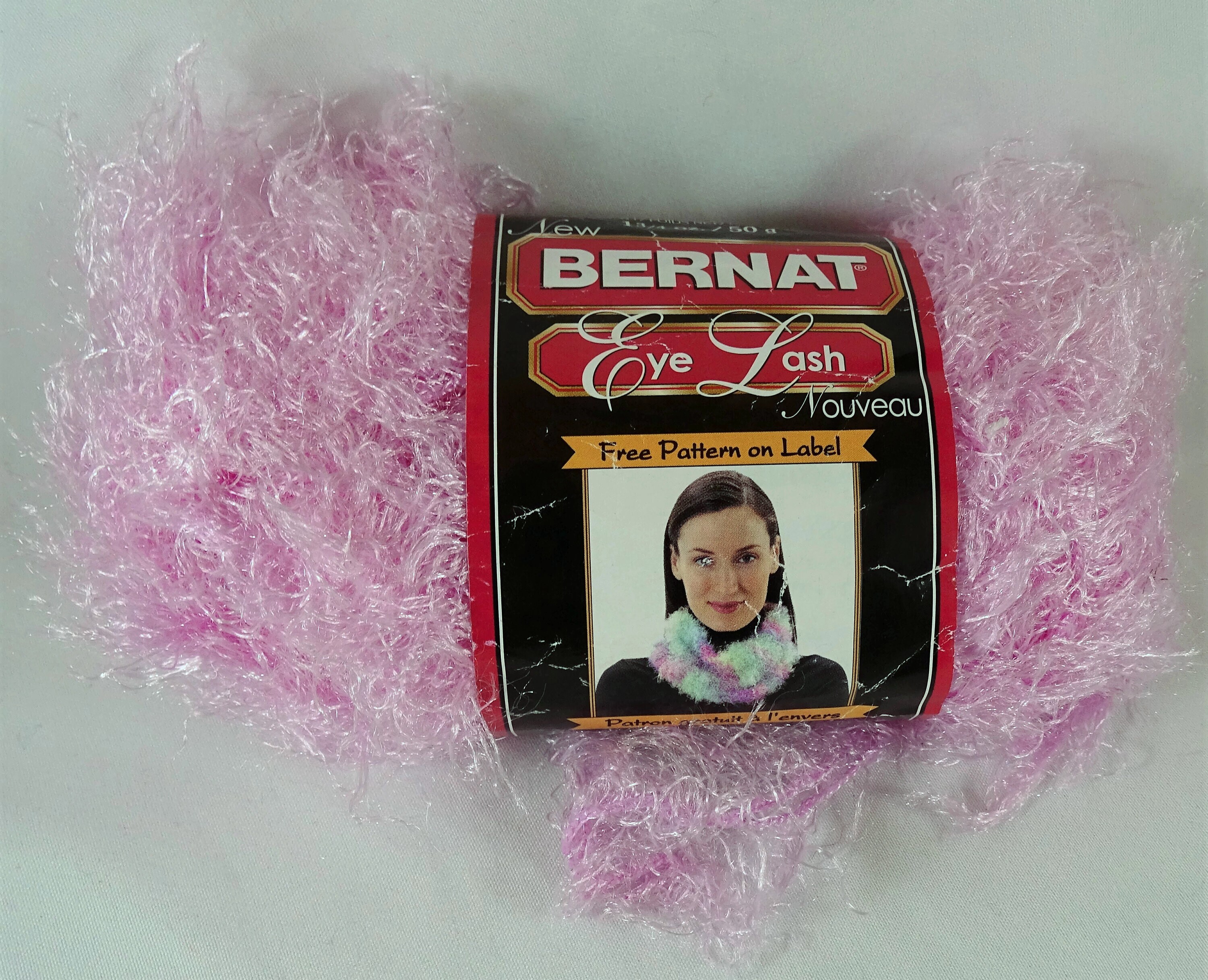 Bernat Eye Lash Yarn Kiss Pink Knitting Crochet Craft Etsy