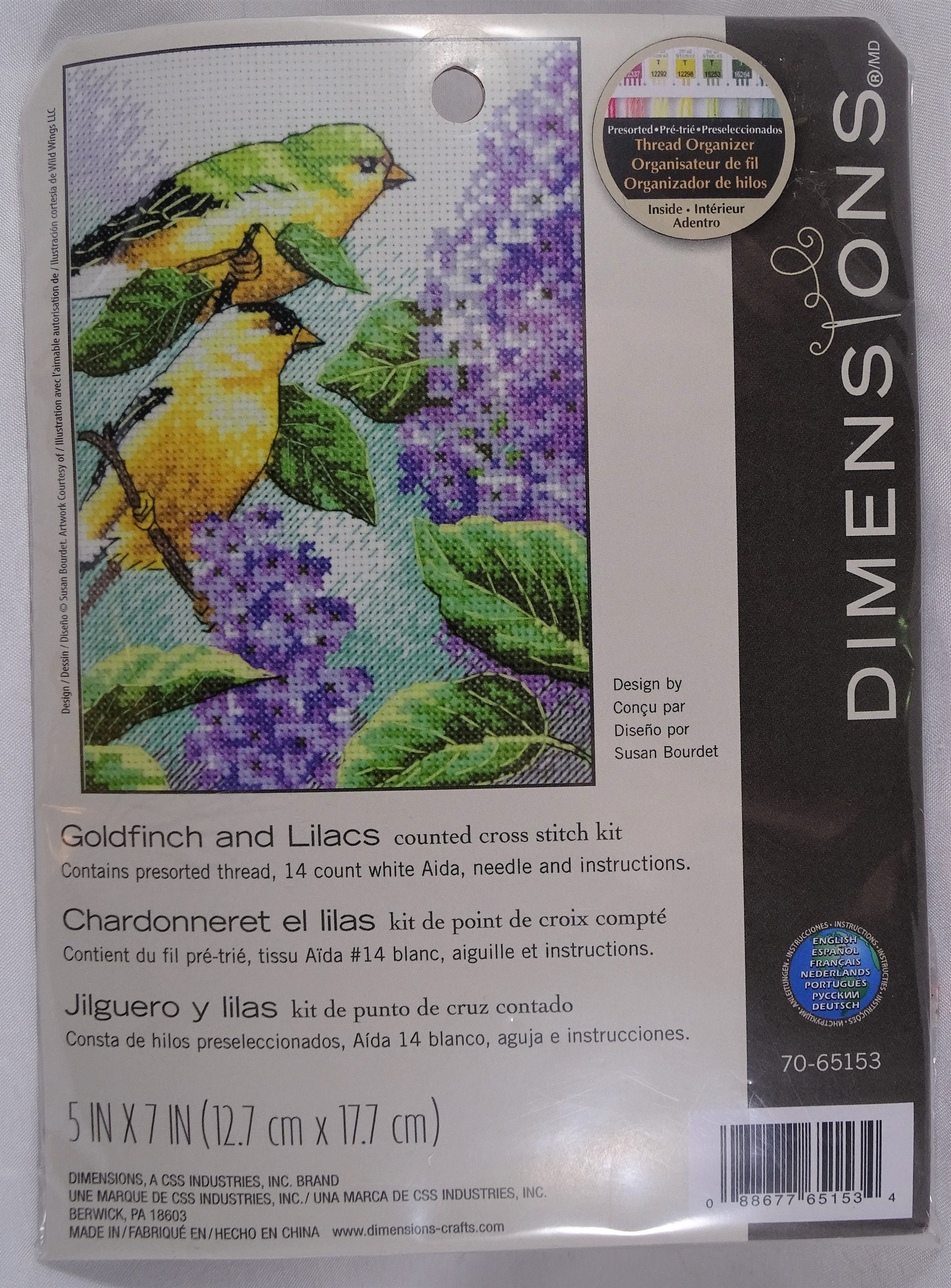 Dimensions Counted Cross Stitch Kit Goldfinch and Lilacs SEALED Etsy