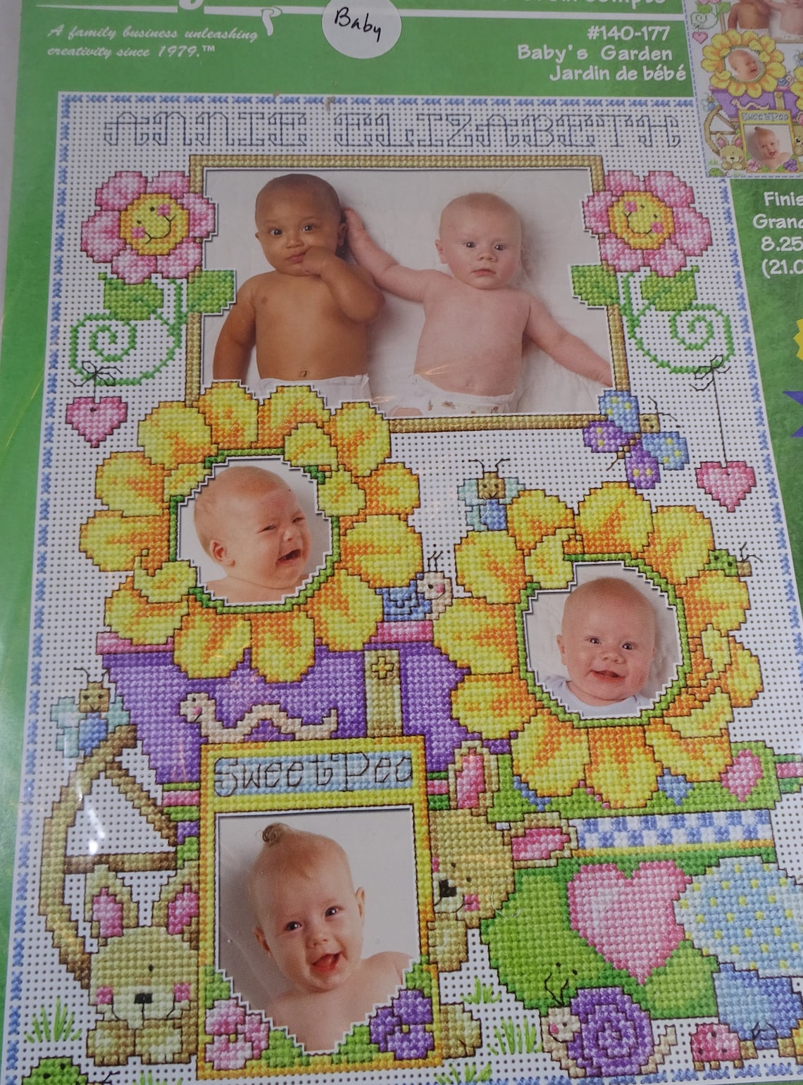 Janlynn Counted Cross Stitch Kit Baby's Garden Plastic Canvas Flowers ...