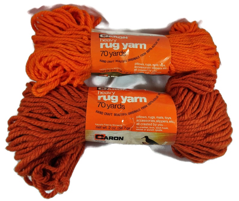 Caron Heavy Rug Yarn Burnt Orange Lot of 2 Skeins Etsy
