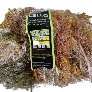 Sensations Cello Yarn Eyelash browns Lot of 4 Destash Partial Knitting Crochet Craft