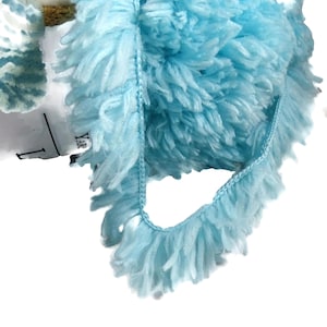 Blue Fringe Yarn Loops and Thread Luvy Turquoise Knitting Crochet Craft