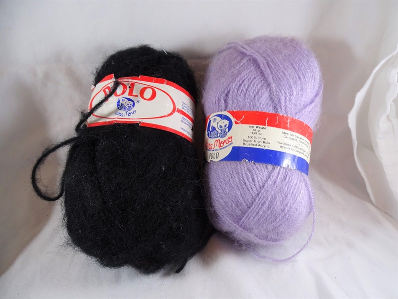 Lana Moro Polo Brushed Acrylic Yarn Black Lavender Purple Knit Etsy
