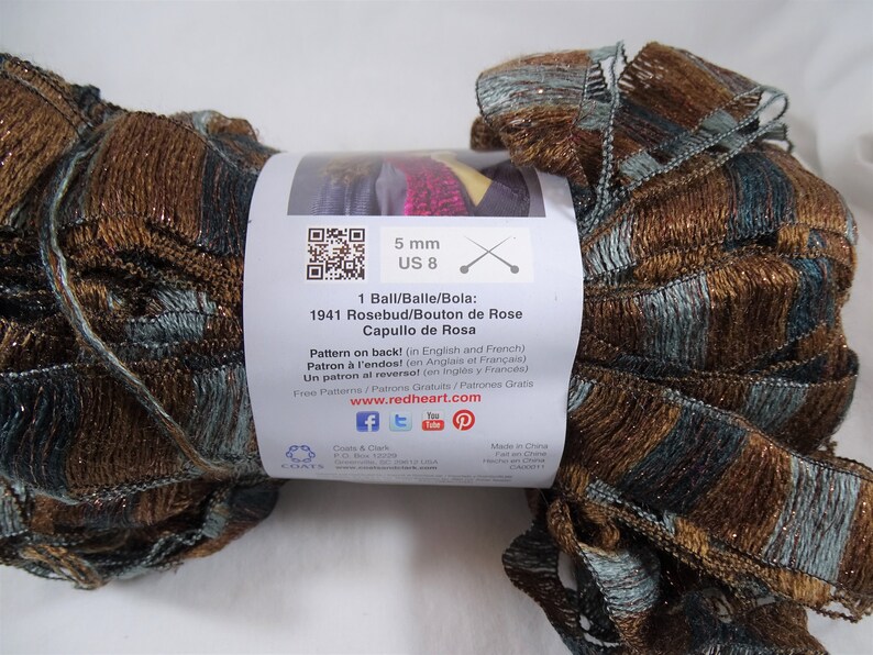 Red Heart Boutique Ribbons Yarn Marble Bulky Crochet knitting Etsy