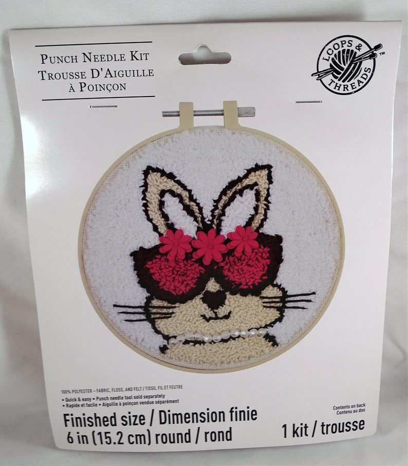 Loops and Threads Punch Needle Kit Bunny With Sunglasses Craft Etsy