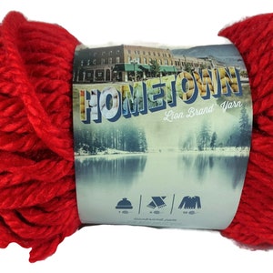 Lion Brand Hometown Yarn Cincinnati Red Knitting Crochet Craft