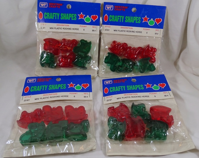 Lot of 24 Mini Plastic Rocking Horses Crafty Shapes Christmas Etsy