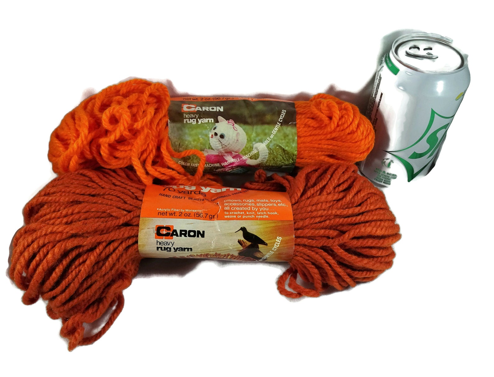 Caron Heavy Rug Yarn Burnt Orange Lot of 2 Skeins Etsy