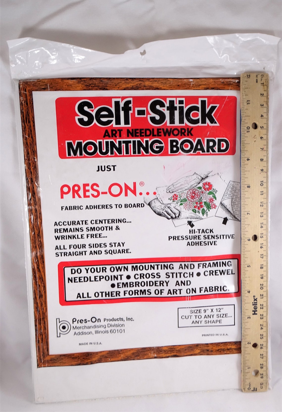 Self Stick Mounting Board for Art Needlework 5 X 7 Inches 9 X 12 Inches