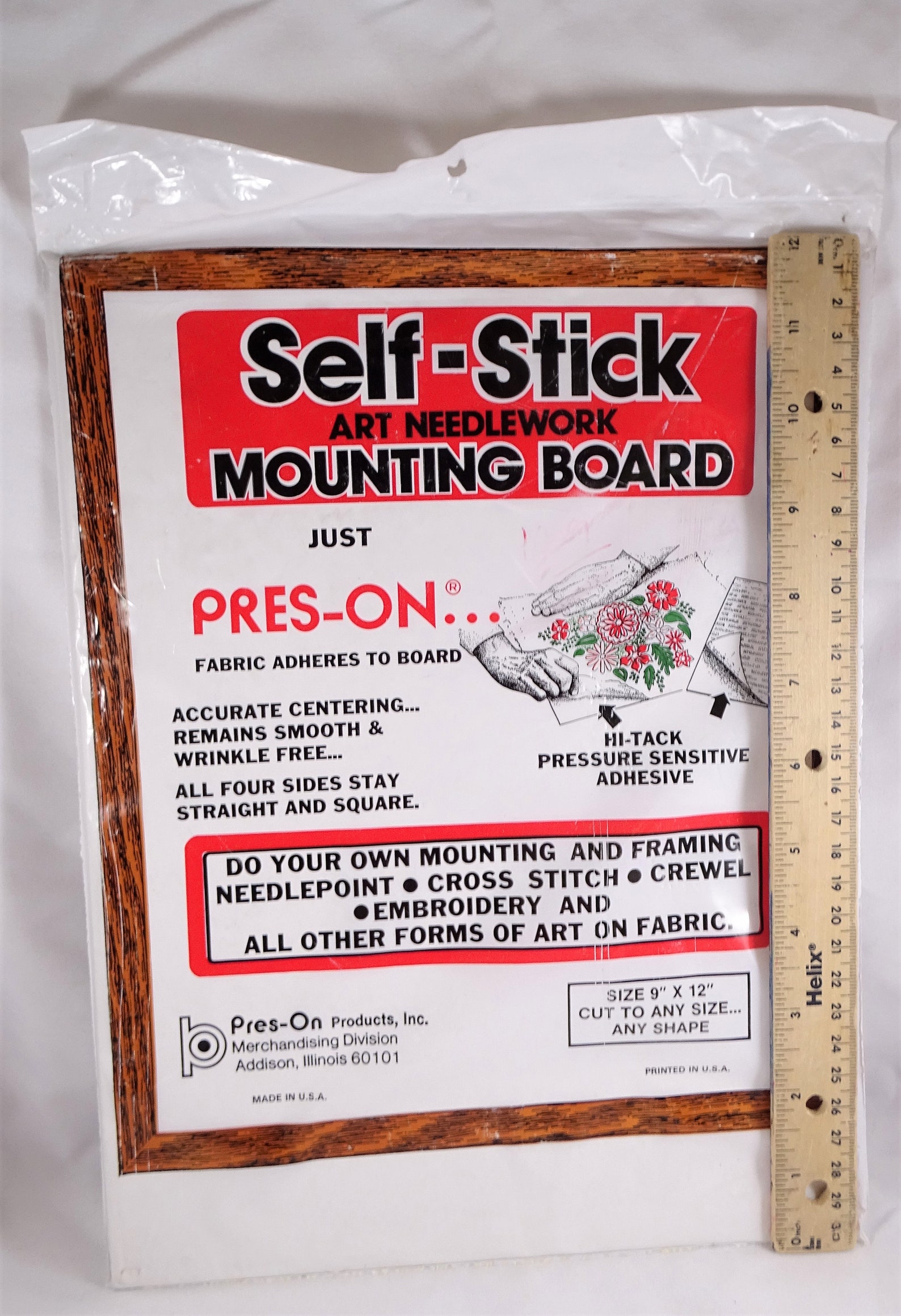Self Stick Mounting Board for Art Needlework 5 X 7 Inches 9 X 12 Inches