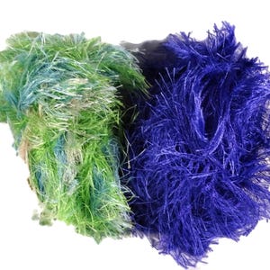 Unbranded Novelty Yarn Eyelash Fringe Lot of 2  Skeins multi color  Destash Knitting Crochet Craft