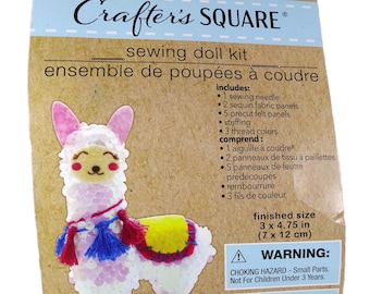 Kit de costura para muñeca cuadrada Llama Crafter's, sellado, para manualidades DIY.