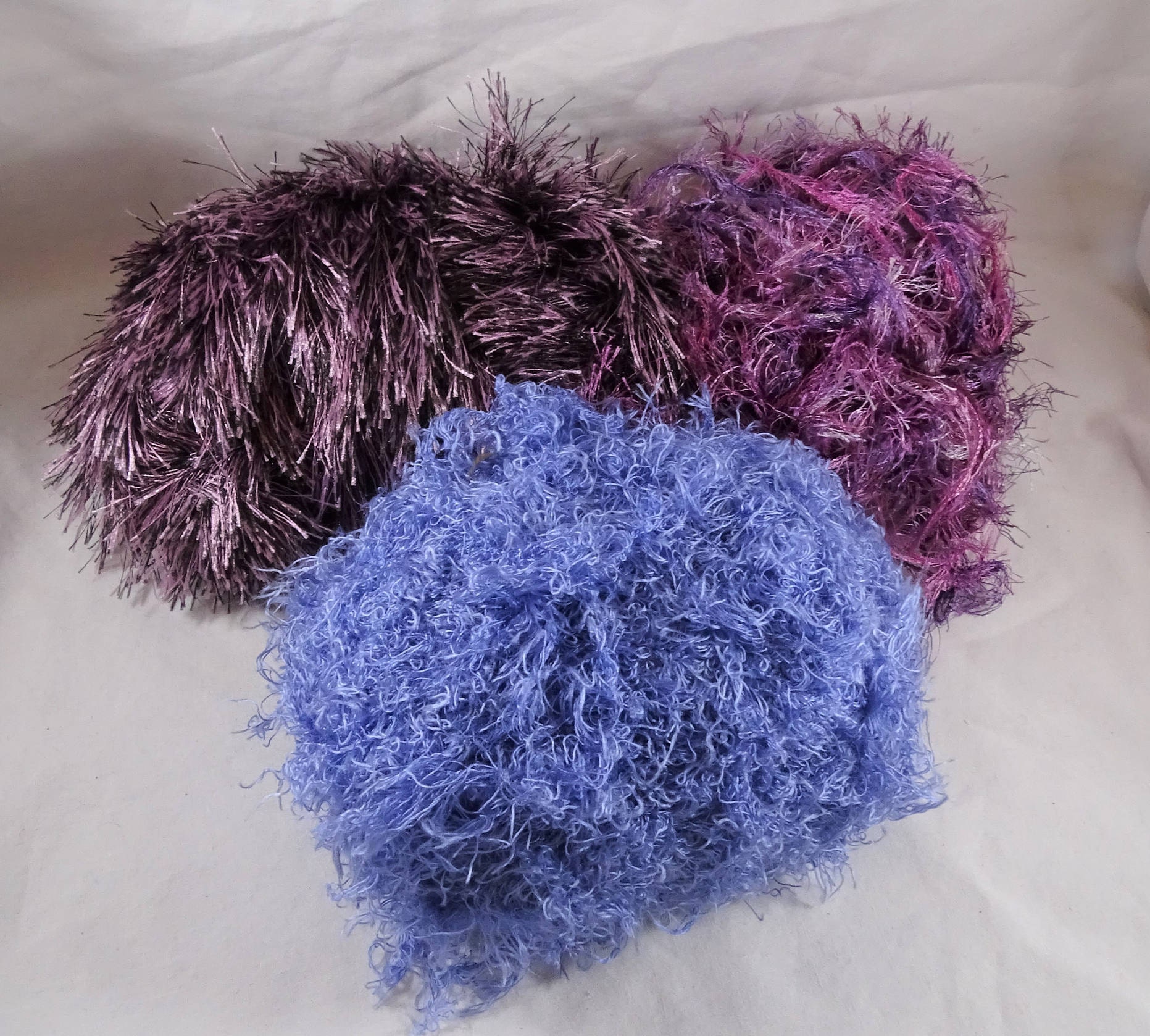 Lot 3 Partial Skeins Fun Yarn Yarn Eyelash Purple Lavender | Etsy