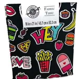 Loops and Threads Fabric  18 x 21 inches Fast Food Popsicles French Fries Pizza Sewing Quilting
