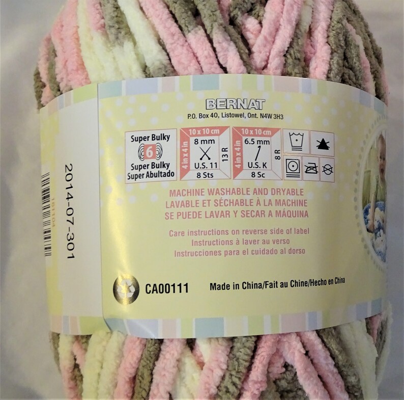 Bernat Baby Blanket Yarn Little Petunias Knitting Variegated Etsy