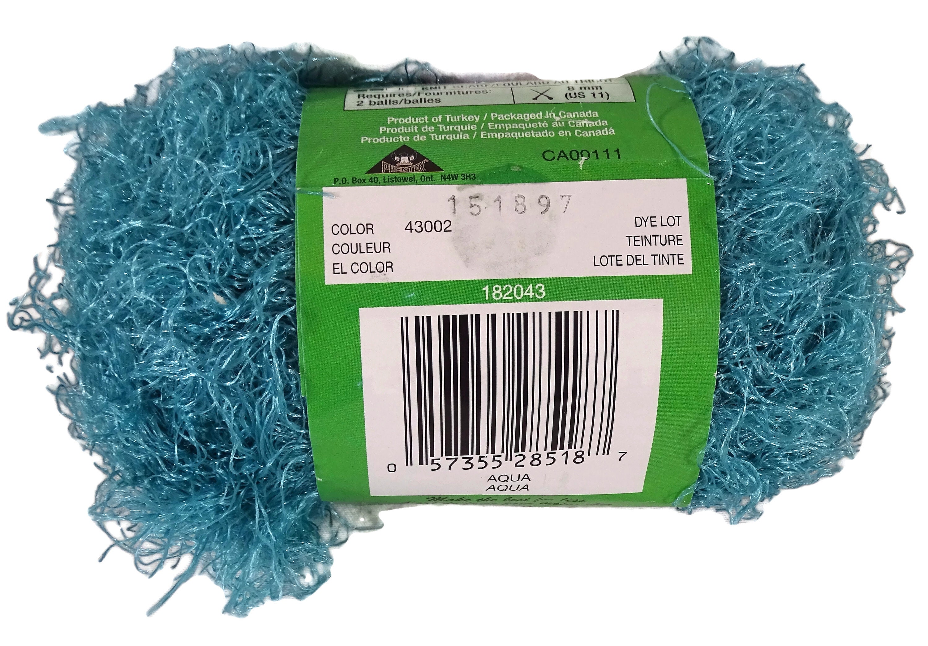 Phentex Fashion Three Aqua Teal Yarn Boa Eye Lash Knitting Crochet ...