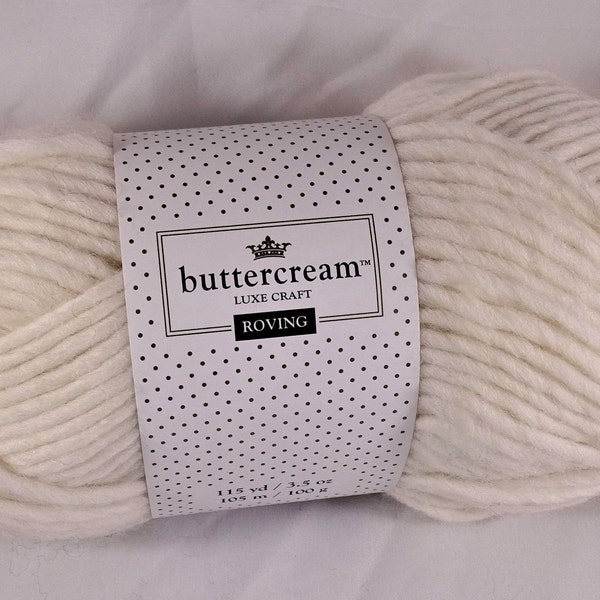 Buttercream Yarn Luxe Roving Cream Bulky Knitting Crochet Knit Craft
