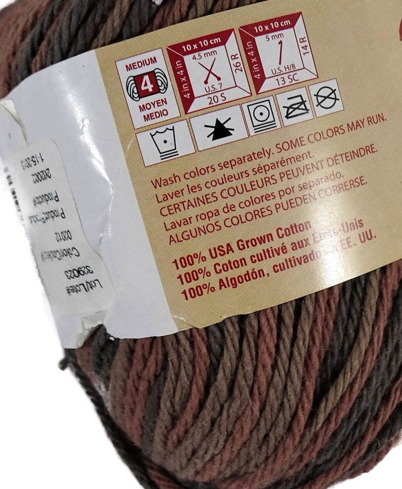 Peaches & Creme Yarn Good Earth Brown Etsy