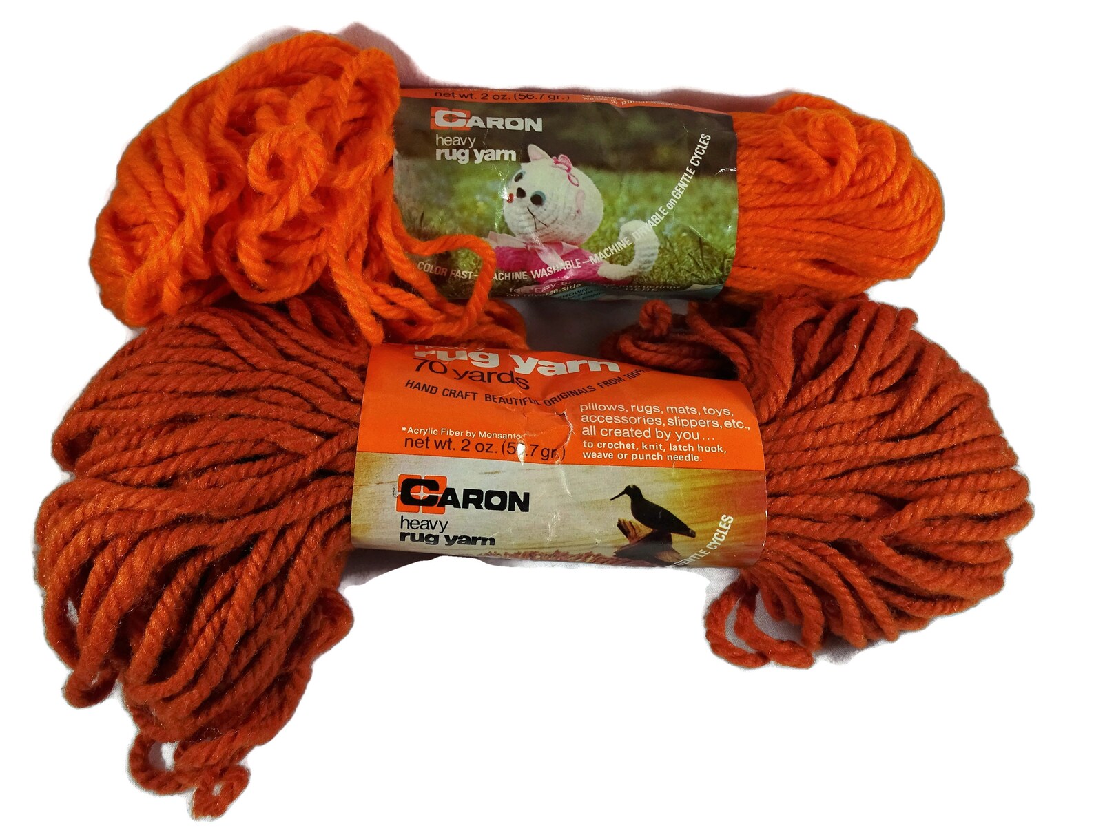 Caron Heavy Rug Yarn Burnt Orange Lot of 2 Skeins Etsy