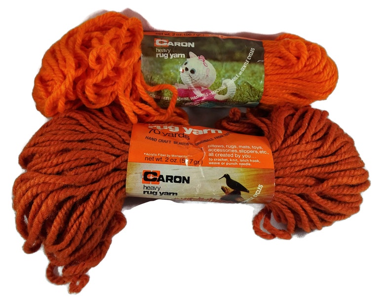 Caron Heavy Rug Yarn Burnt Orange Lot of 2 Skeins Etsy