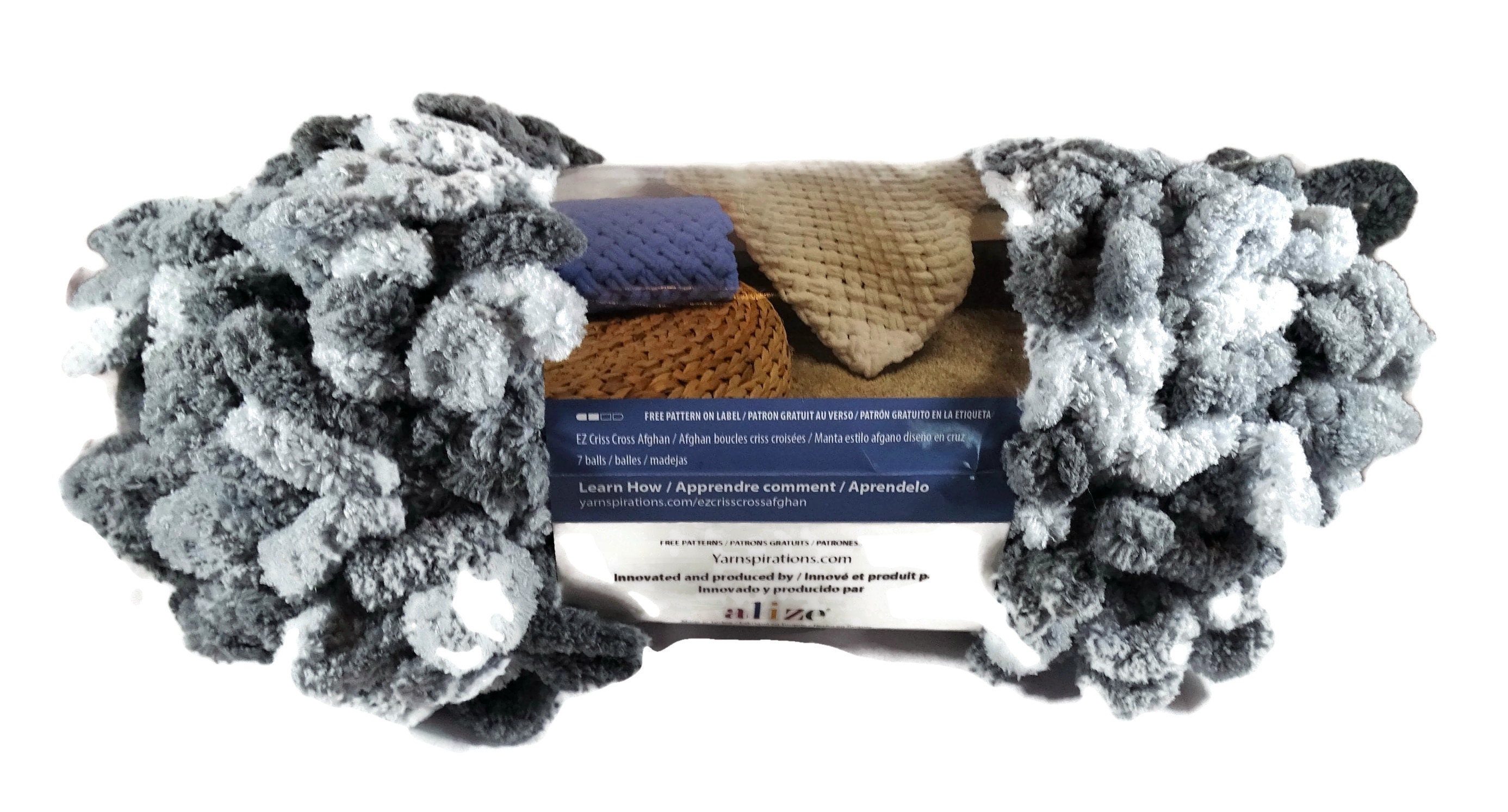 Bernat Alize Yarn Blanket EZ Slate Grays Jumbo Etsy