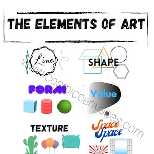 Downloadable Elements of Art Lesson Plan for Elementary and Middle School Art Teachers, PDF and PNG format Only