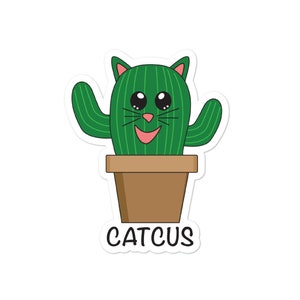 Catcus Cat Sticker / Calcomanía / Vinilo Calcomanía / Cat Sticker / Cactus Sticker / Die Cut / Kiss Cut