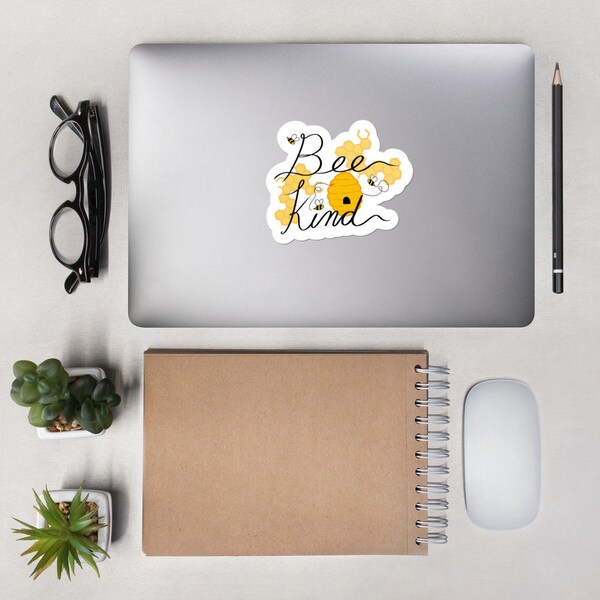 Be Kind Bumble Bee Hive with Honeycomb Bubble-free stickers