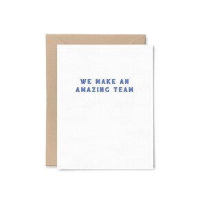 Carte incroyable d'encouragement d'équipe | de voeux en papier recyclé | Minimal Bleu Neutre Travail d'équipe respectueux de l'environnement