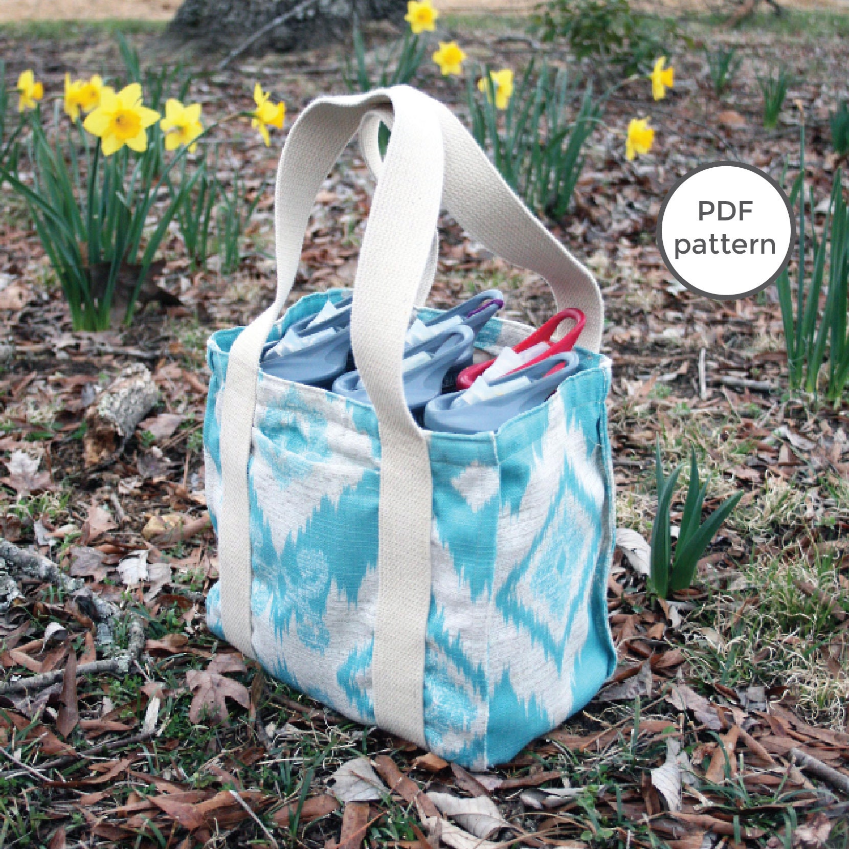 Water Bottle Tote PDF Sewing Pattern Tote Bag Pattern Etsy