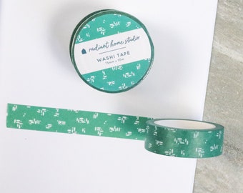 Green Texture Pattern Washi Tape Emerald | Bright Boho Masking Craft Tape | Planner Bullet List Journal Scrapbooking Supplies (2-pack)