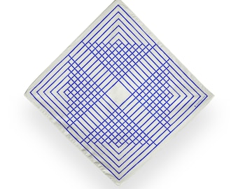 Geometric Bandana | Blue and White Bandanna | Cotton Fabric Screenprinted Eco-friendly Gender Neutral | Veri Peri