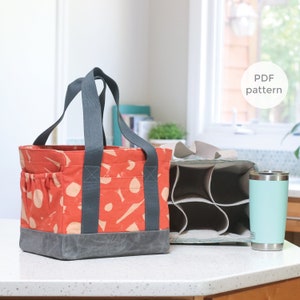 Water Bottle Tote PDF Sewing Pattern | Tote Bag Pattern | Reusable Shopping Bag | Wine Bag | Eco-friendly Craft Organizer | Water Bottles