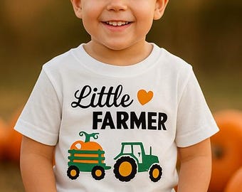 Plik do wycinania SVG „Mały Farmer” z chłopcem z farmy do koszulki Cricut Sillhuette
