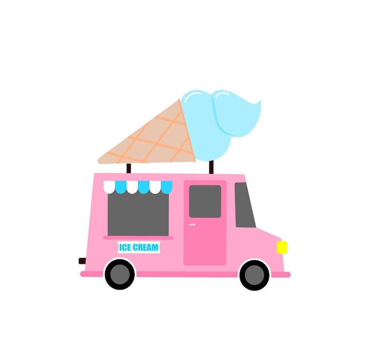 Ice Cream Truck SVG, Ice Cream Car svg, Ice Cream Truck Clipart, Ice Cream svg, Ice Cream Vector image 1