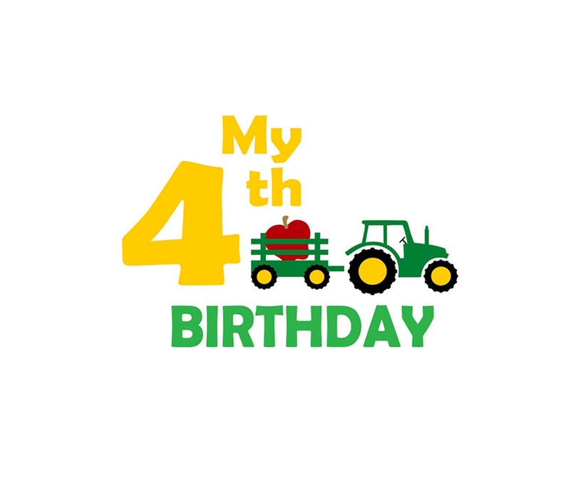 Download 4th Birthday Farm Tractor SVG Cut File Birthday Boy | Etsy