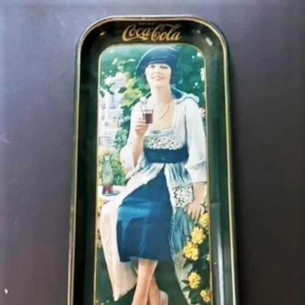 Vintage Drink Coca Cola Advertising Serving Tray Reproduction of 1921 Advertisement 19 inch by 8 1/2 inch