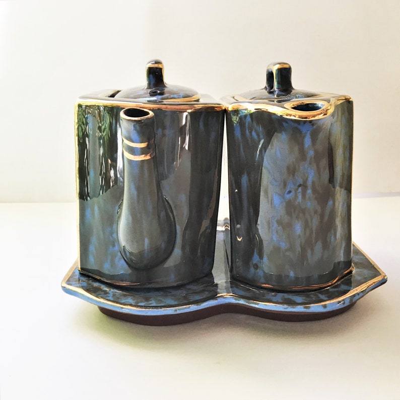 Antique WADE Pottery England Tea and Coffee Pot With Tray Etsy