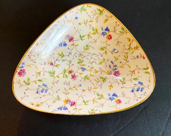 Vintage Kronach Bavaria Porcelain Bowl, Gold Trim Floral Dish