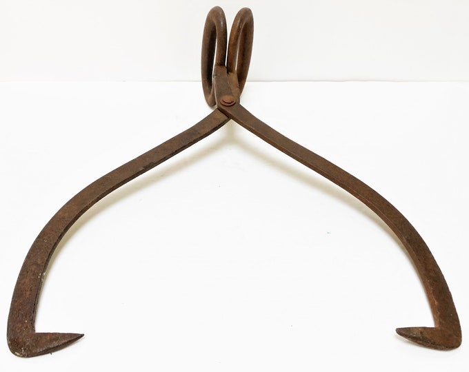 Antique Large Ice Block Tongs Heavy Metal Industrial Tongs Etsy