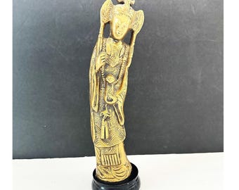 Vintage Brass Statue Chinese Noble or Taoist Immortal Figure