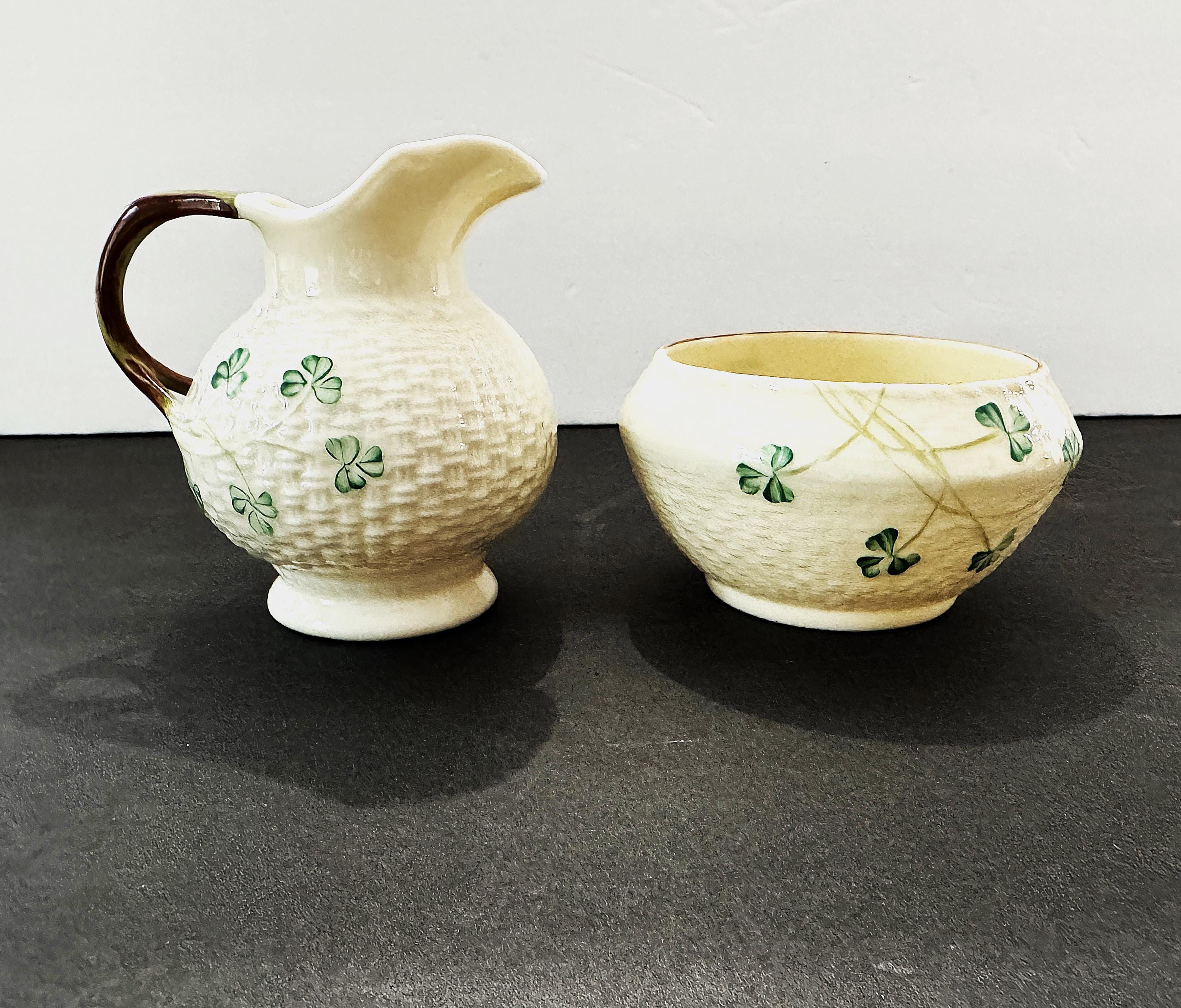 Belleek Creamer and Sugar - Etsy