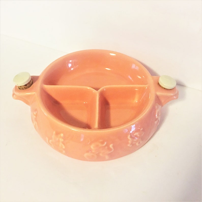 Vintage Pink Ceramic Baby Warming Dish Hankscraft Baby Divided Etsy