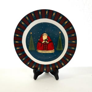 Vintage Santa Claus Plate, 8 inch Santa Plate, Old World Santa, Holiday Cookie Plate
